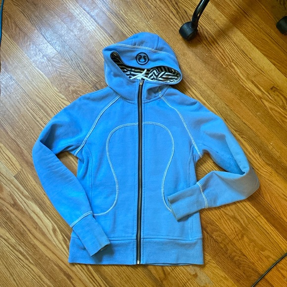 Lululemon Scuba Special Edition Light Blue Zip Up Sweater - Picture 1 of 6